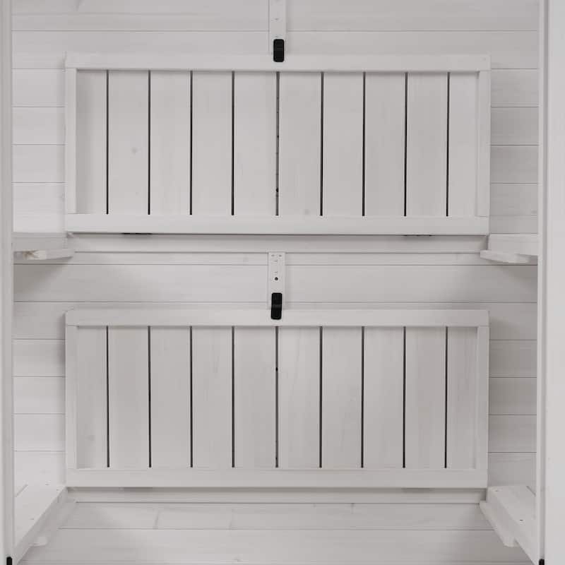 Roomfitters 78" Wooden Walk-In Greenhouse with 4 Skylights and 2 Folding Shelves