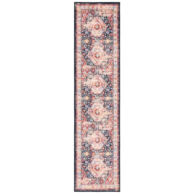 SAFAVIEH Riviera Machine Washable Slip Resistant Vertie Oriental Rug