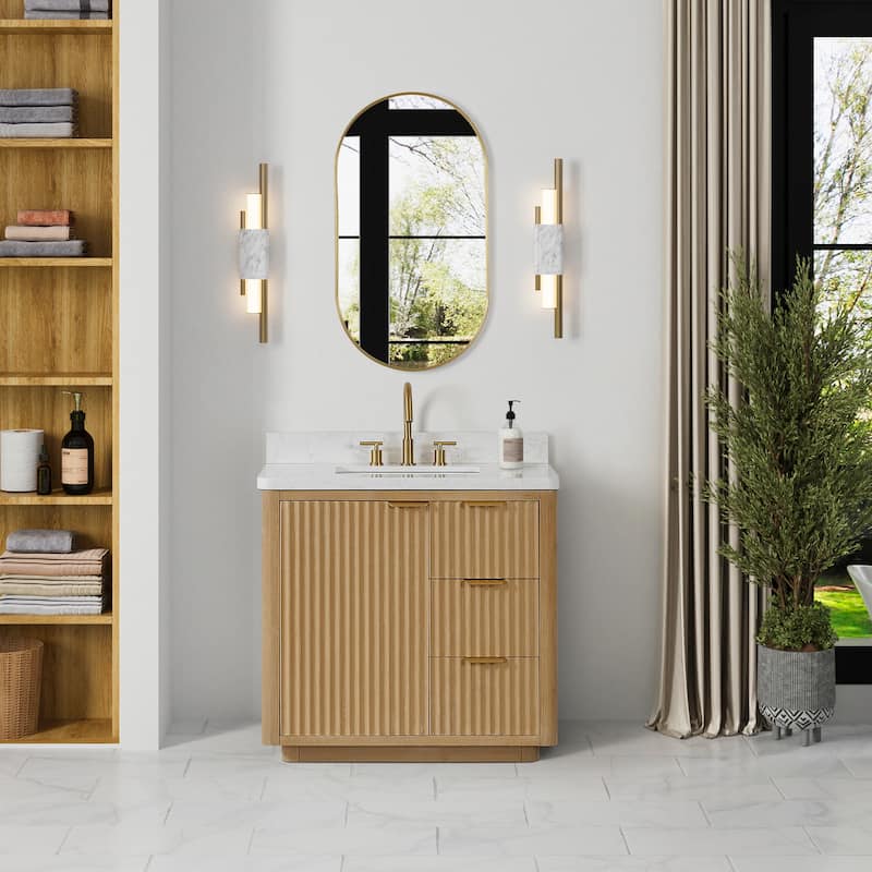 Cadiz Bath Vanity with Composite Stone Top without Mirror