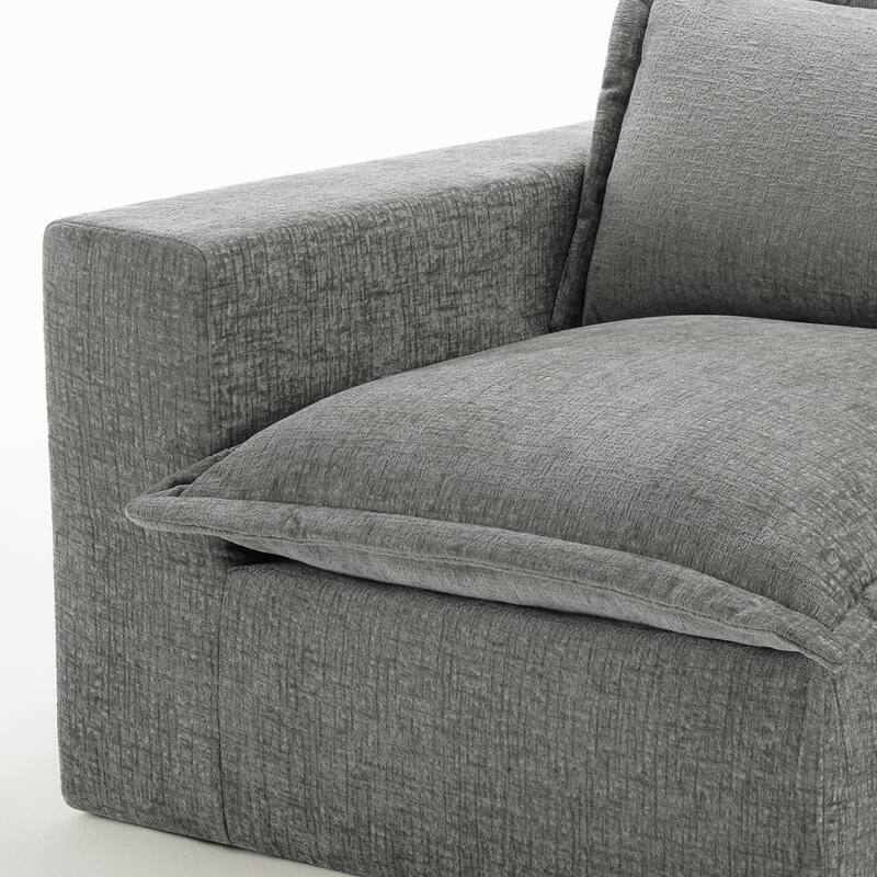 42"W Chenille Upholstered No Assembly Corner Chair