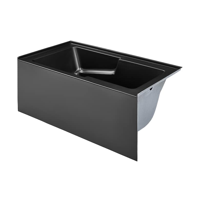 Lausanne 54" X 30" Right-Hand Drain Alcove Bathtub With Apron In Matte Black - 30x54 Right - 30x54 Right - Black