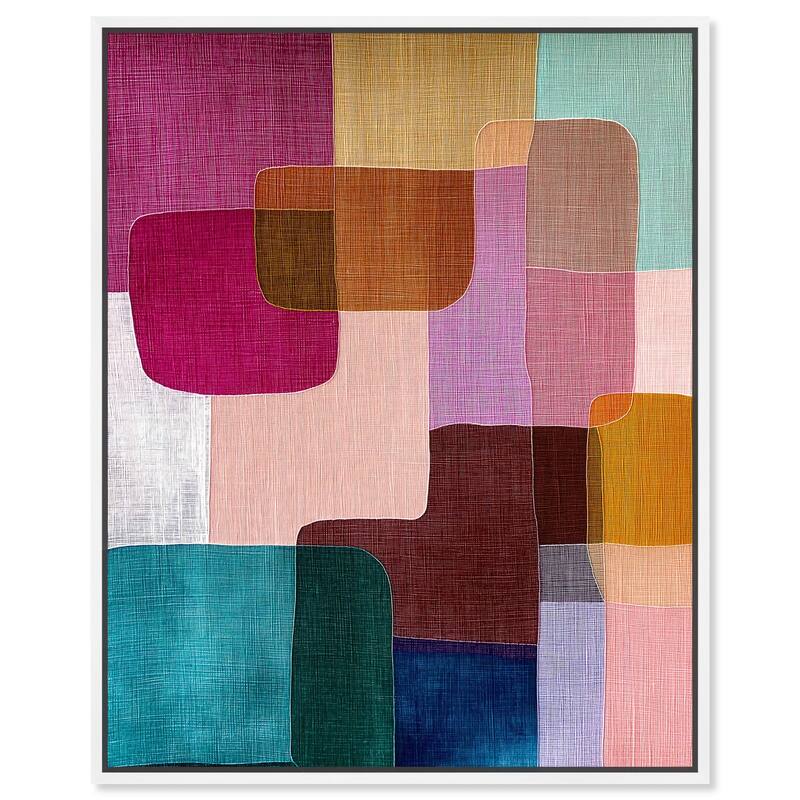 Color Block Cadence III Canvas by Art Remedy - White - 30" x 36"