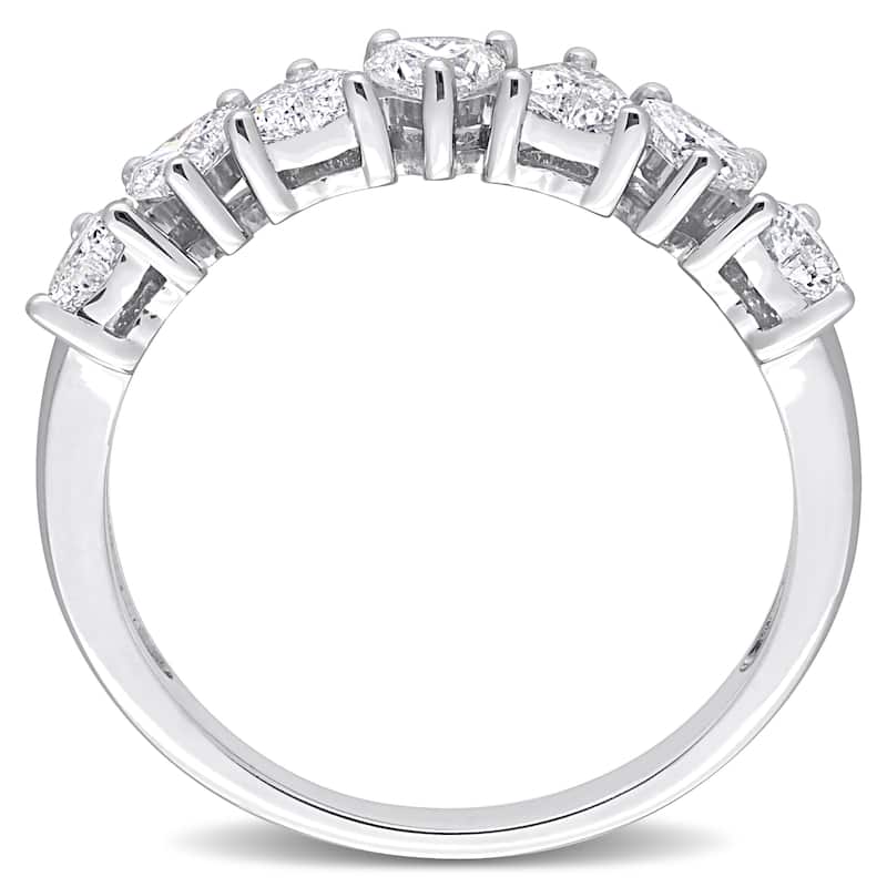 Miadora 1ct TW Heart-Cut Diamond Anniversary Ring in 14k White Gold