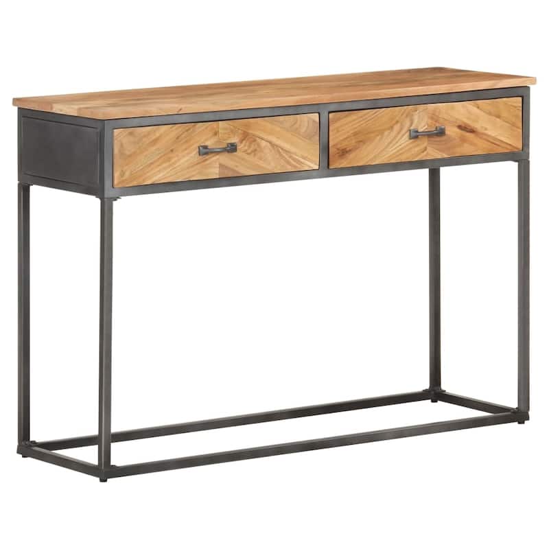 vidaXL Console Table 43.3"x13.8"x29.5" Solid Acacia Wood