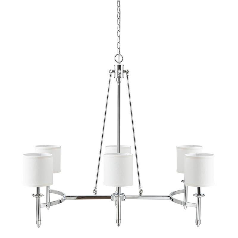 Madison Park Signature Elegenza 6-light Chandelier with Fabric Drum Shades