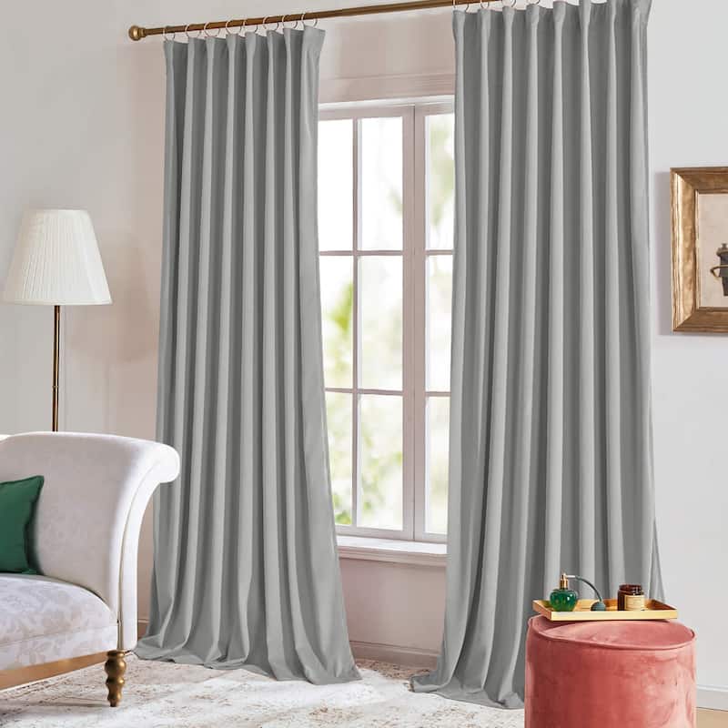 Deconovo Velvet Room Darkening Curtain Panel, Thermal Insulated