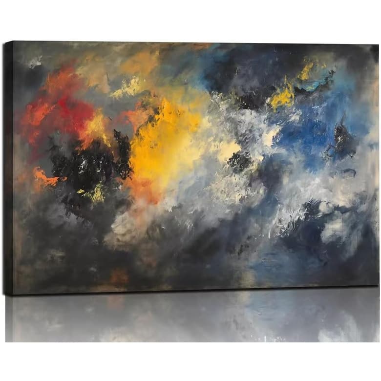 Black Modern Canvas Artwork Fantasy Colorful Cloud Pictures