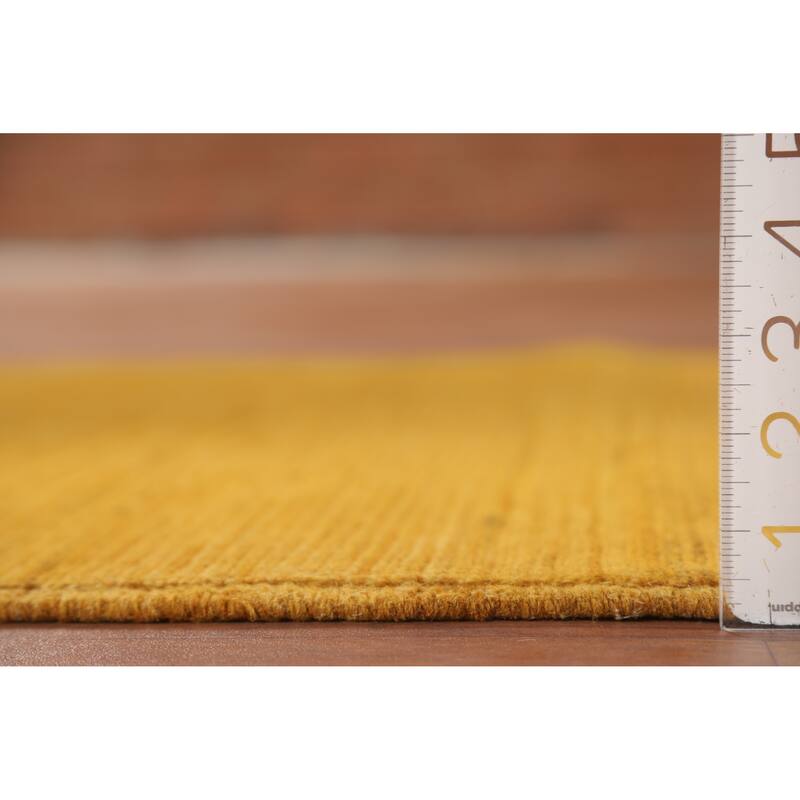 Yellow Gabbeh Oriental Foyer Rug Hand-Knotted Wool Carpet - 3'3"x 3'10"