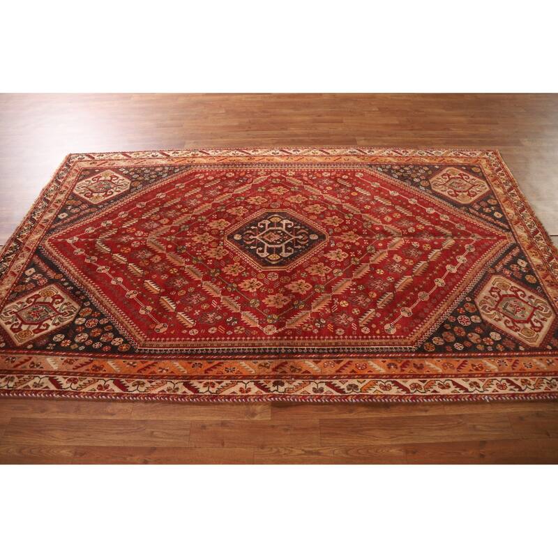 Shiraz Kashkoli Persian Antique Area Rug Handmade Wool Carpet - 4'10"x 8'2"