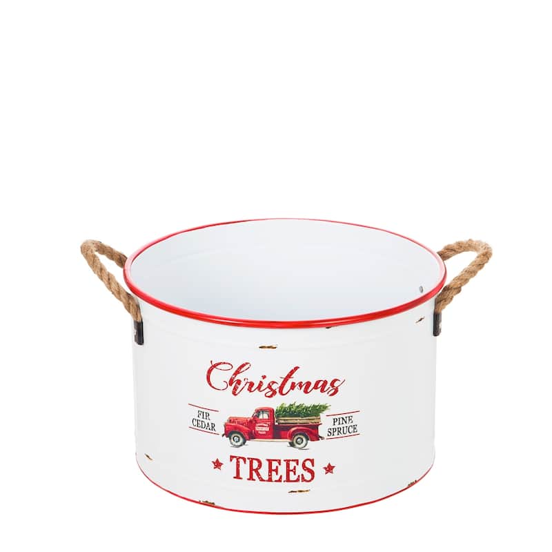 Red Truck Christmas Trees Metal Planter (3-Pack)