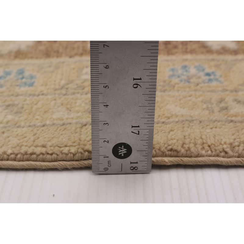 ECARPETGALLERY Hand-knotted Peshawar Oushak Ivory Wool Rug - 9'2 x 12'1