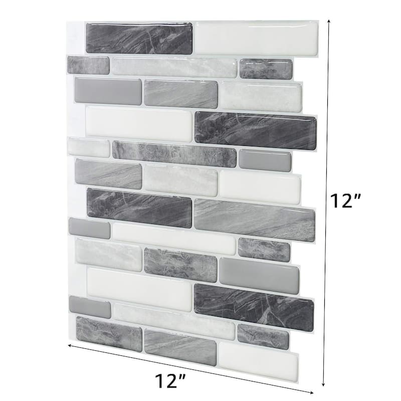Art3d 10-Sheet Self Adhesive Backsplash Tile 12 in. x 12in. Marble Design