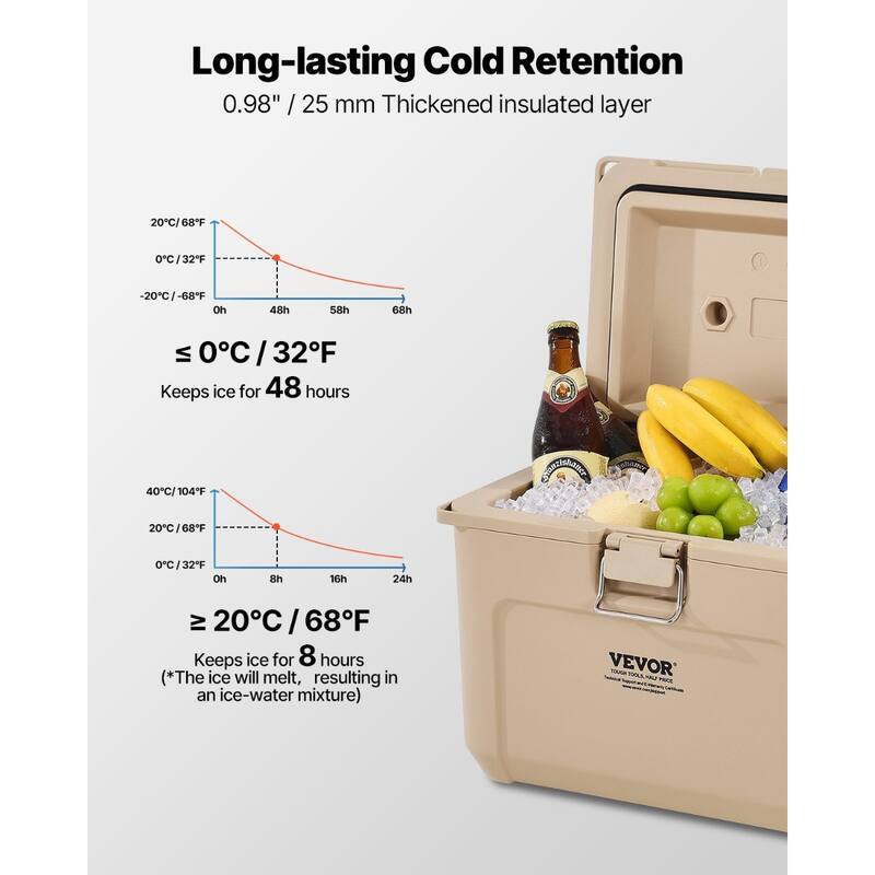 Portable Cooler 16.5 QT with Cup Holder 23 Can Capacity for Outdoors - 15.9 x 10.6 x 11.4 in