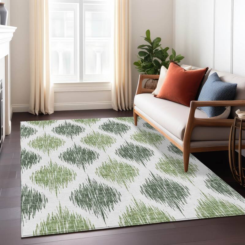 Machine Washable Indoor/ Outdoor Chantille Contemporary Geo Rug