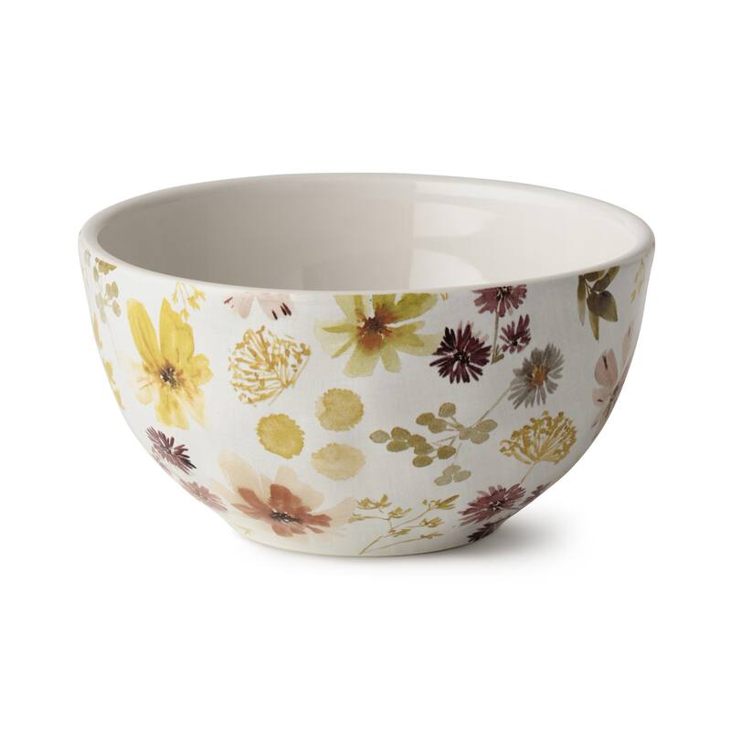 Certified International Wildflowers 5.25" Ice Cream/Dessert Bowls, Set of 4 Assorted Designs - 5.25"L x 5.25"W x 3.75"H