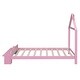preview thumbnail 5 of 6, Full Size Wood Platform Bed with House-Shaped Headboard, Footboard Bench, and Wooden Boards