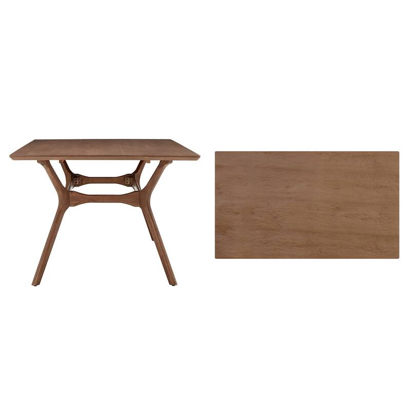 Sylvestria Mid-Century Walnut Finish Rectangular Dining Table
