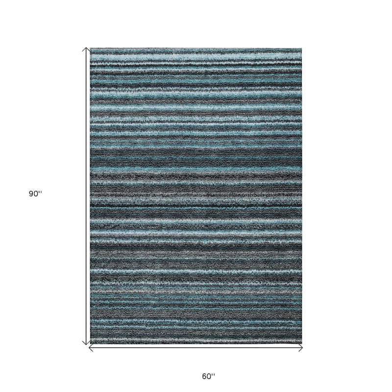 HomeRoots Striped Transitional Rectangle Outdoor Rug