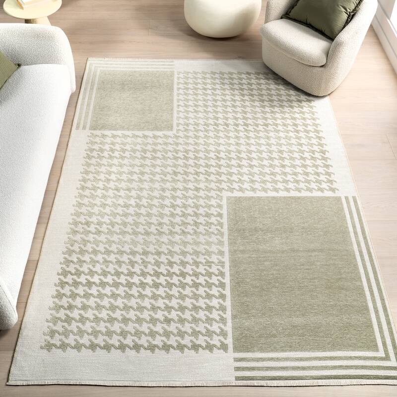 Nuloom Iyla SuperiorWash Geometric Reversible Area Rug - 4' x 6' - Green
