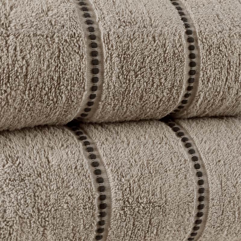 2-Piece Washable Bathroom Towels Set - Made From 100% Zero Twist Cotton - Quick Dry and Absorbent by Lavish Home (Taupe)