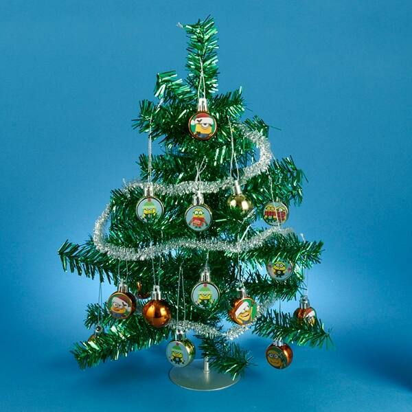 Shop Pack Of 6 Despicable Me Green Tinsel Mini Christmas Tree