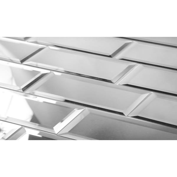 Miseno MT-WHSREF0312-SI Reflections - 3" x 12" Rectangle Wall Tile - Glossy Visual - Silver