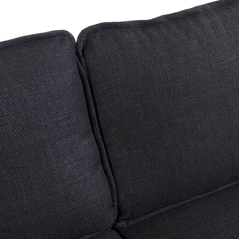 78" Fabric L-Shaped Sectional Sofa with USB, Ottoman & Magazine Bags (3-Seater)