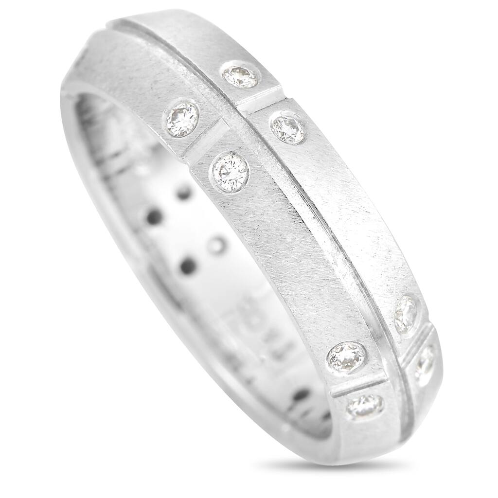 Tiffany & Co. Platinum 0.20 ct Diamond Streamerica Band Ring Size 5.25