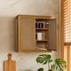 preview thumbnail 23 of 44, Teamson Home Hatteras 22 in. W 2-Door Wall Cabinet with Rattan Inlay Doors, Bathroom Wall Storage, Small Bathroom Organizer