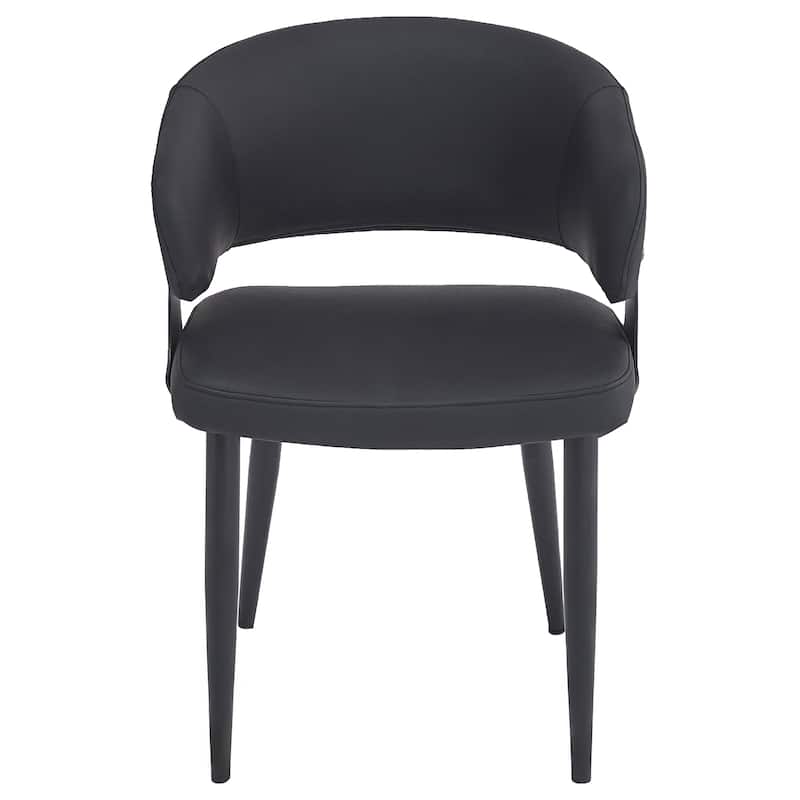 Modern Faux Leather and Metal Dining Chair, Set of 4