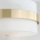 preview thumbnail 3 of 2, Sutton 4-light Soft Gold Large Drum Pendant w/ White Fabric Shade & Frosted Glass Diffuser