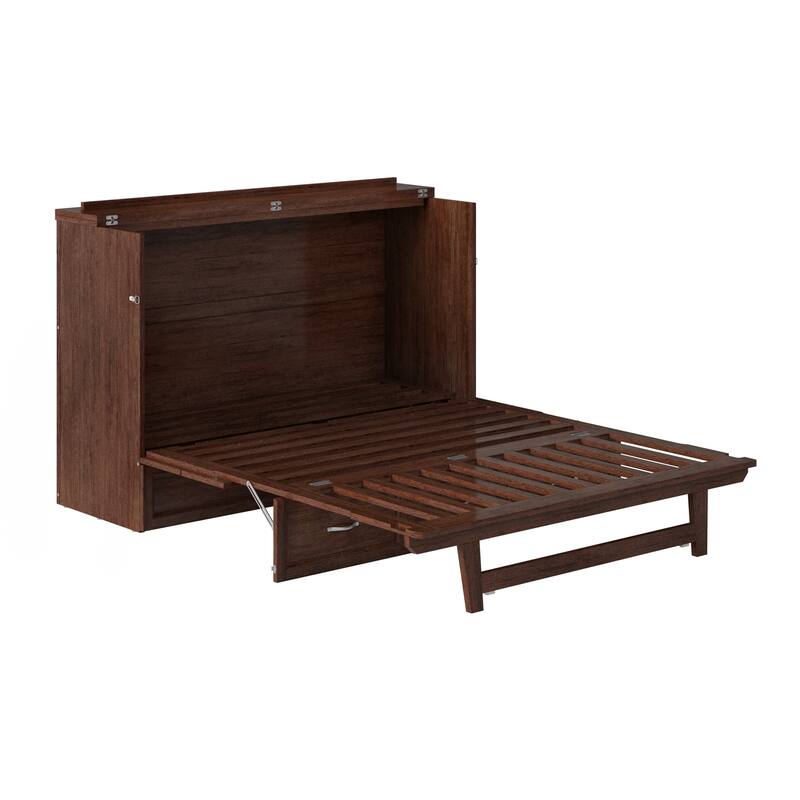 AFI Northfield Murphy Bed Chest with 6" Mattress, Storage Drawer & Built-In Charger