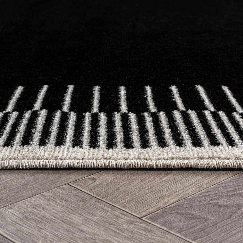 World Rug Gallery Modern Abstract Bordered Area Rug for Living Room, Bedroom, or Entryway - Low Pile Indoor Rug