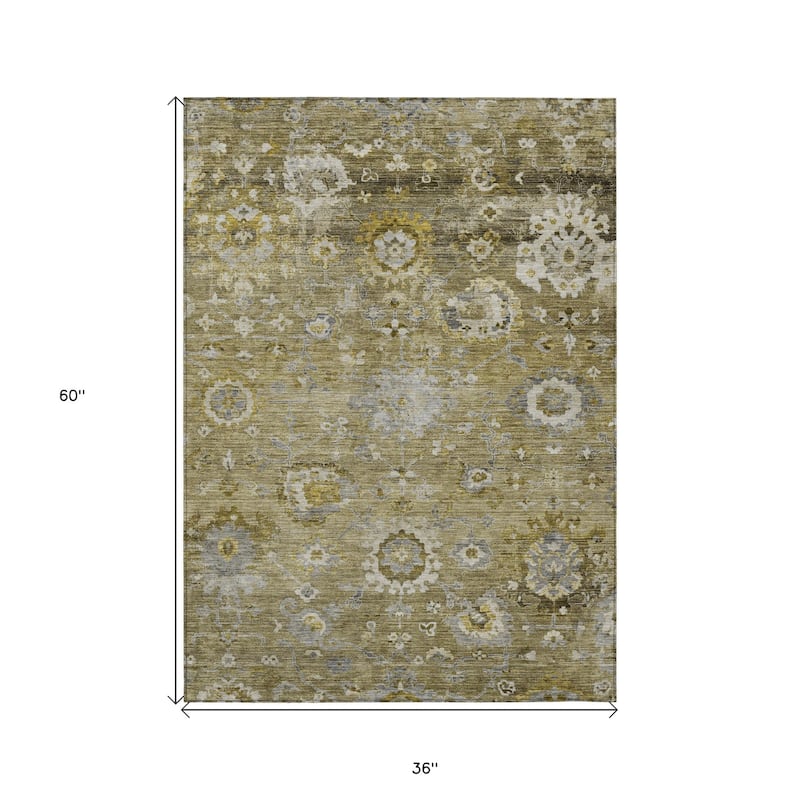 HomeRoots Floral Traditional Rectangle Outdoor Rug