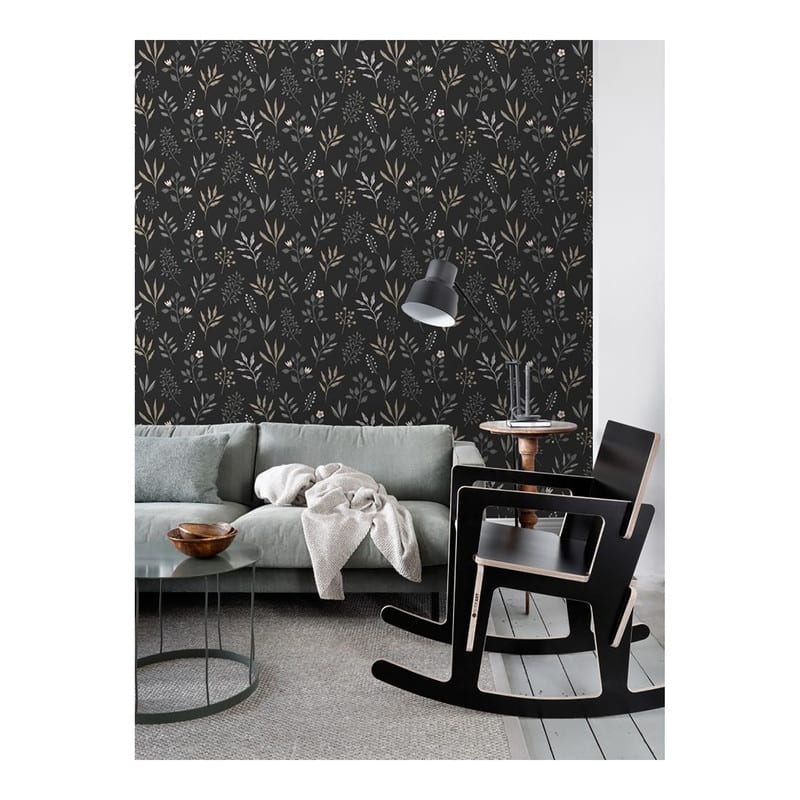 ESTA Home Cynara Charcoal Scandinavian Floral Wallpaper - 20.9 x 396 x 0.025