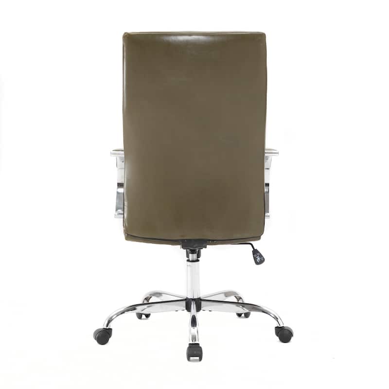 Leather Conference Chair - Adjustable Height Office Chair with Swivel Tilt - Modern Executive Desk Task Chair