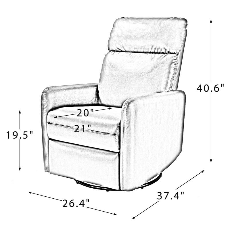 Lyle Manual Swivel Recliner with Metal Base
