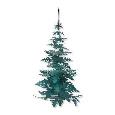 Dark Green Paper Snowflake Tree Decor - 12" Holiday Tree Sculpture for Christmas - Dust Clean Decorative Object