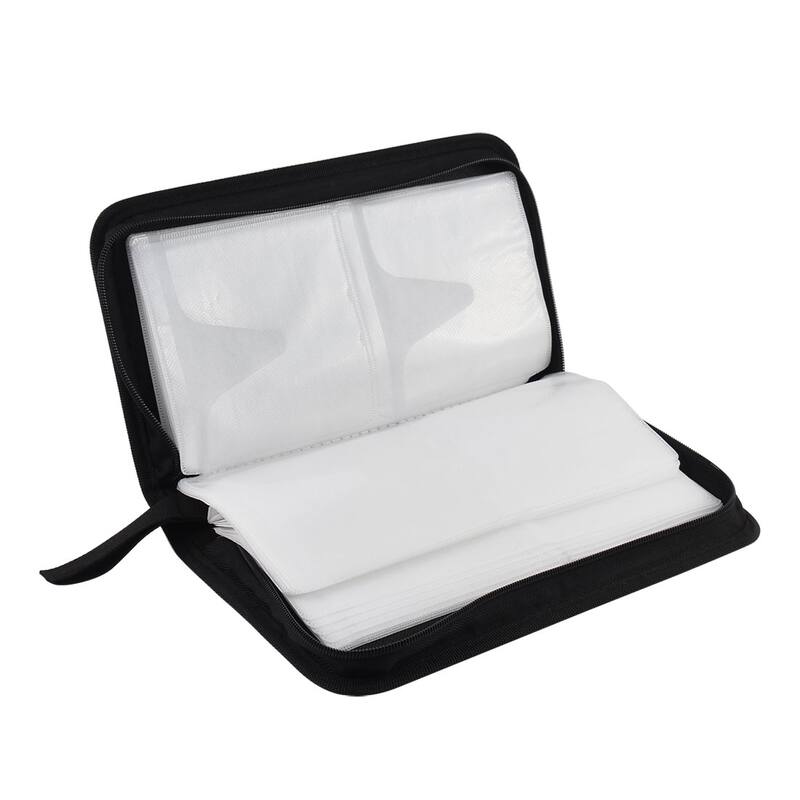 Nylon Closure Double Sided 80 Capacity CD Bag Holder for Car Red - Black,Red - 11.5" x 6" x 1.8"(L*W*T)