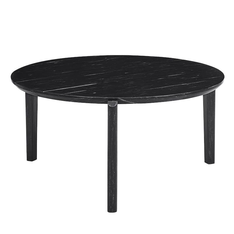 36" Modern Style Faux Marble Round Coffee Table