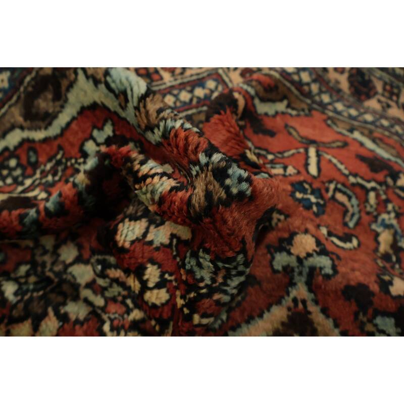Hand Knotted Oriental 100% Wool Carpet Traditional Floral Oranges & Rust Hamedan Area Rug - 5' 0'' X 3' 6''