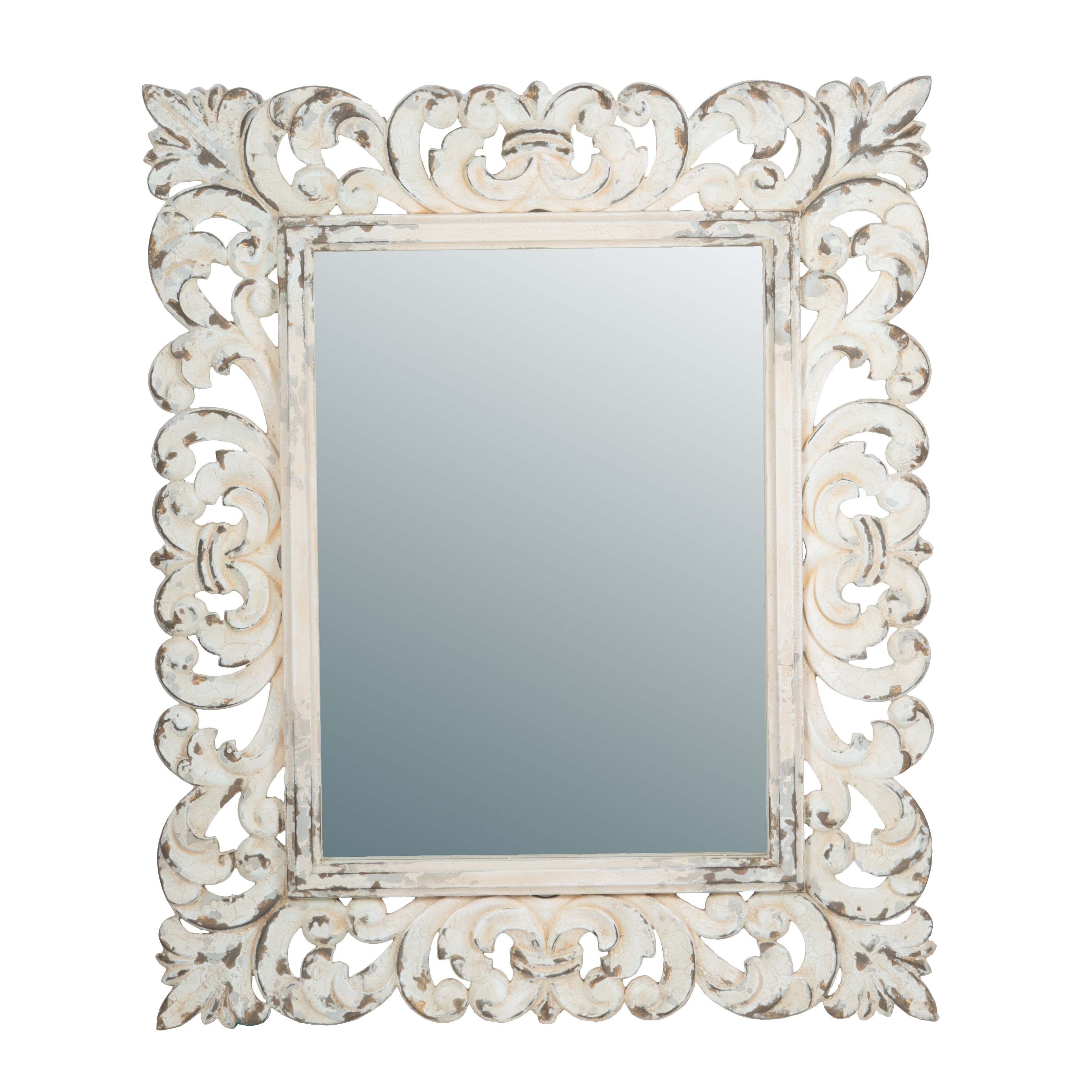 Navy Blue Hand Painted Bathroom Mirror, Large Moroccan Mirror Frames,  Farmhouse Antique Mirror Frames, Wooden Full Length Mirror 