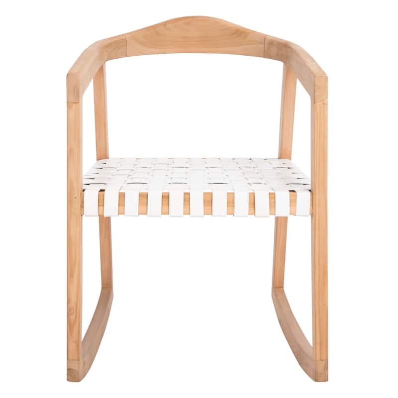 SAFAVIEH Hazelle Rocking Dining Chair - 23" W x 26" D x 33" H - 23Wx26Dx33H - White/Natural