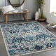 preview thumbnail 1 of 9, Livabliss Ember Boho Machine Washable Area Rug Teal - 9' 3" x 12'