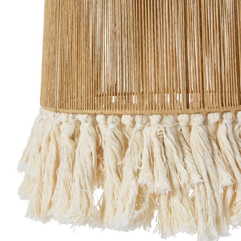 Metal & Natural Paper Rope Shade Pendant Lamp