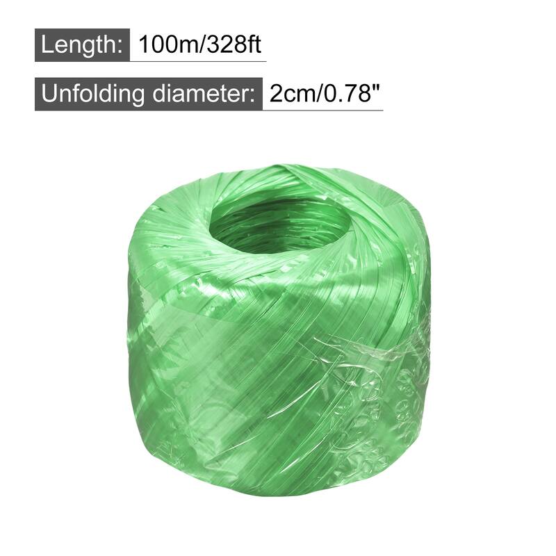 Polyester Nylon Plastic Rope Twine Bundled for Packing ,100m Green 3Pcs