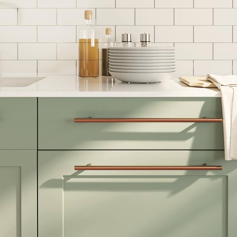 vidaXL Cabinet Handle Set Stainless Steel Medium - Bronze-15.7 x 1.3 x 0.5 in