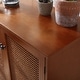 preview thumbnail 10 of 12, Art Leon Woven Rattan Wicker Doors Accent Cabinet Sideboards