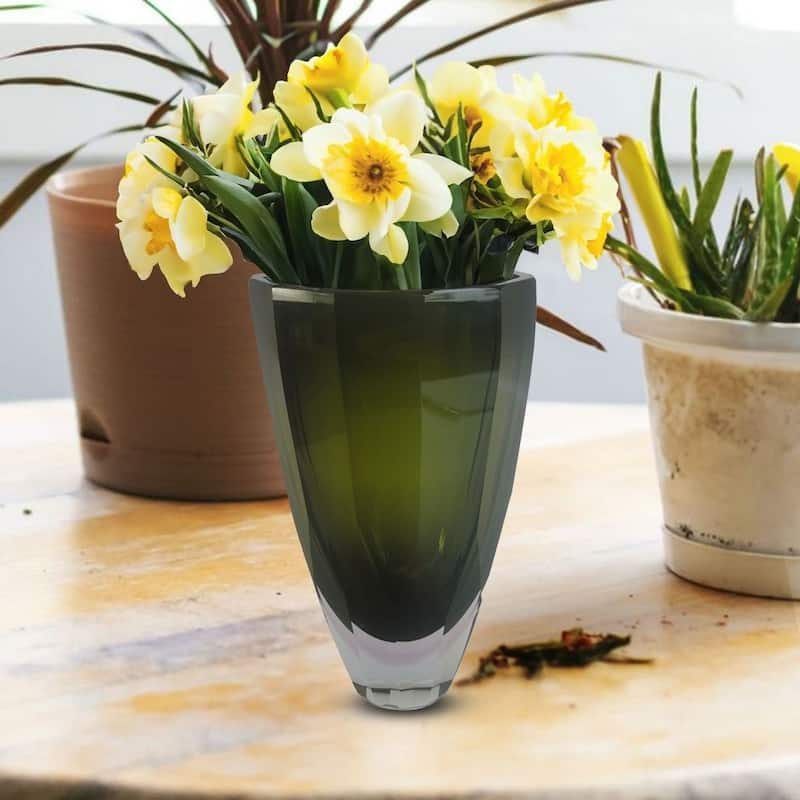 Heavy Lime Green Glass Vase