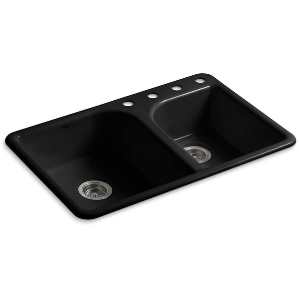 Kohler K 5948 4 Efficiency 33 Double Basin Top Mount Enameled Kohler K 5948 4 Efficiency 33 Double Basin Top Mount Enameled Cast
